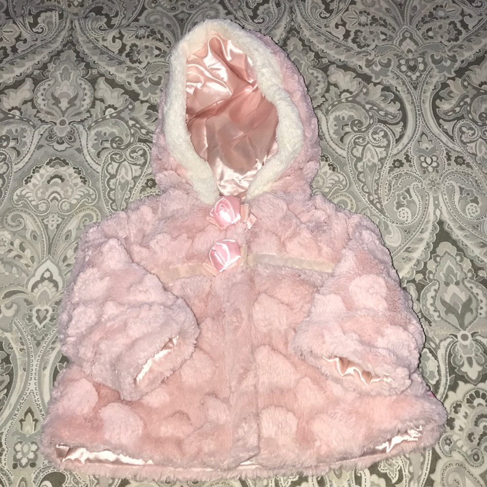 Faux fur coat, 12 mos